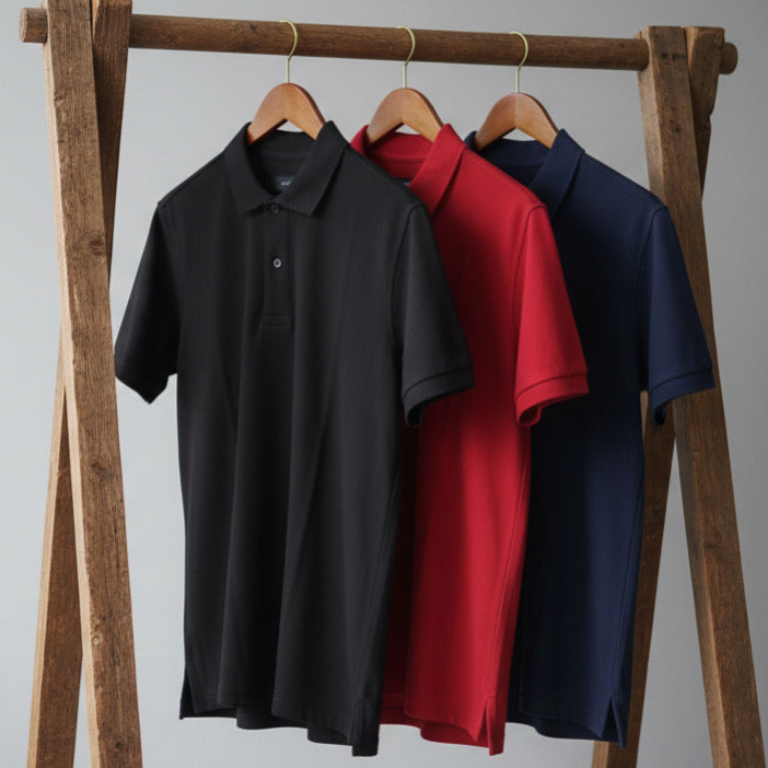 Matty Luxe Combo – 3 Premium Heavy T-Shirts (Black, Red & White)