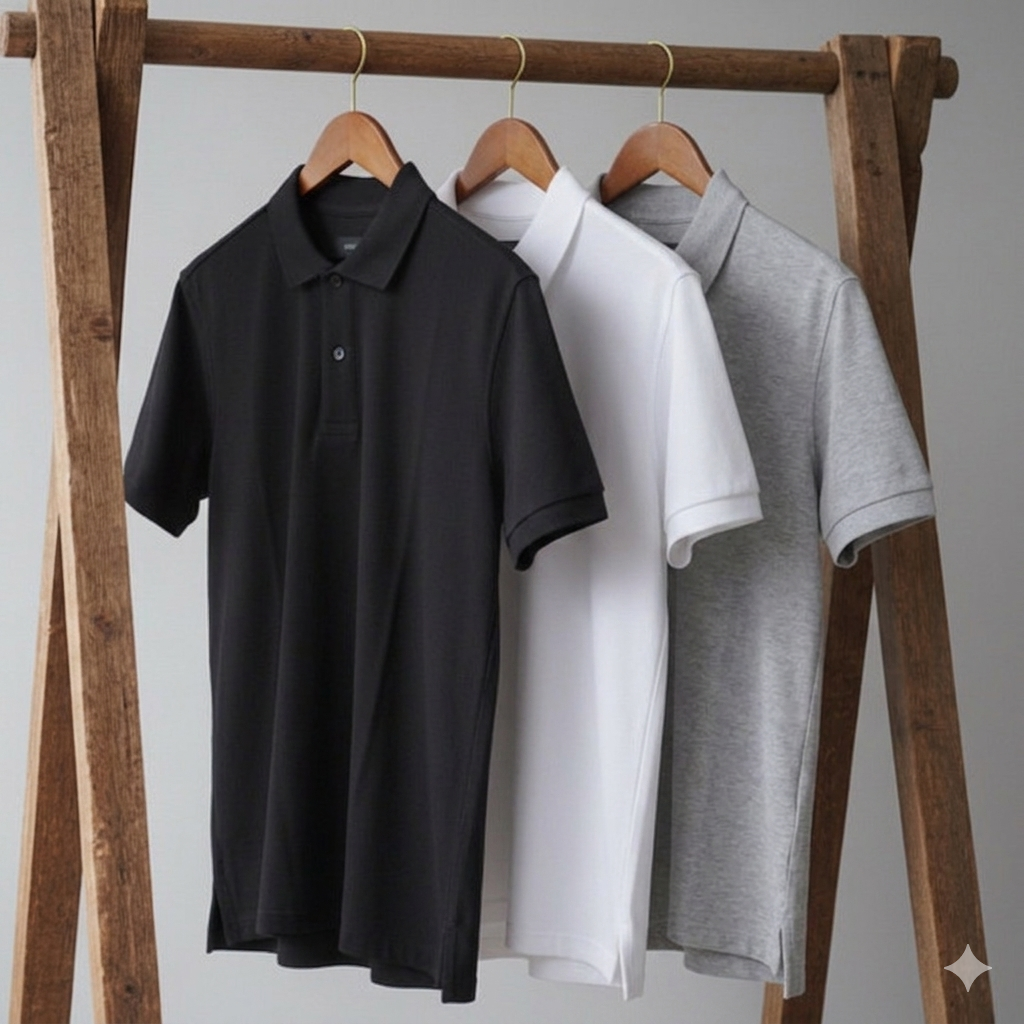 Matty Luxe Combo – 3 Premium Heavy T-Shirts (Black, white & grey)