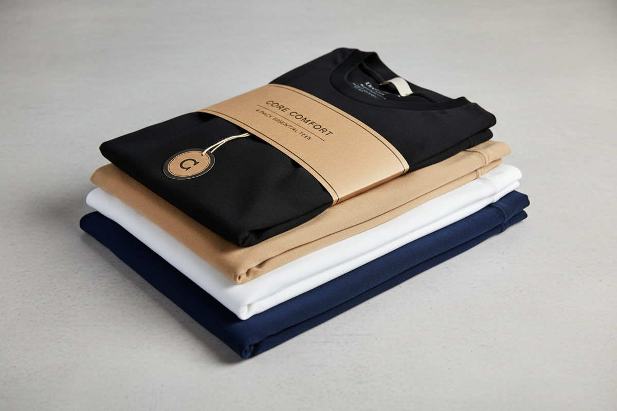 Combo of four 4 Heavy cotton black, beige, blue, white Tshirts