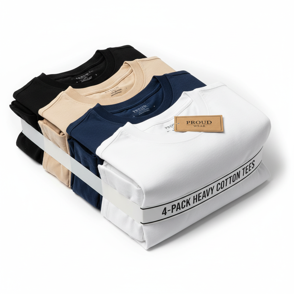Combo of four 4 Heavy cotton black, beige, blue, white Tshirts