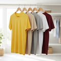 Men's Tshirts Combo (Pack of Mustard, Beige, Grey, White, Wine)