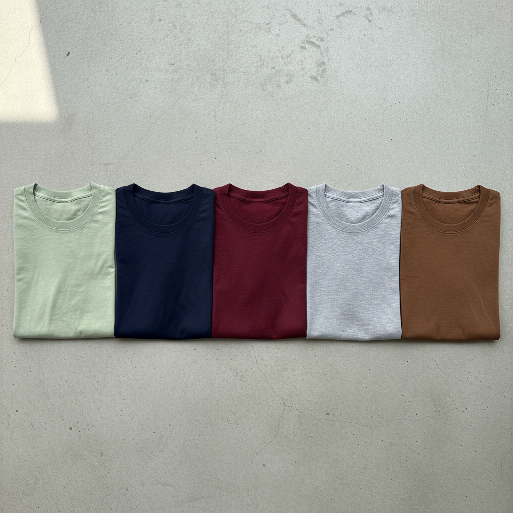 Men's Tshirts Combo (Pack of pista navy wine grey and tan color)