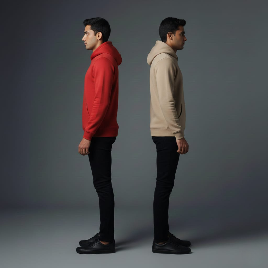 Pack of 2 Premium Hoodies – Ultimate Comfort & Style Combo (Red & beige )